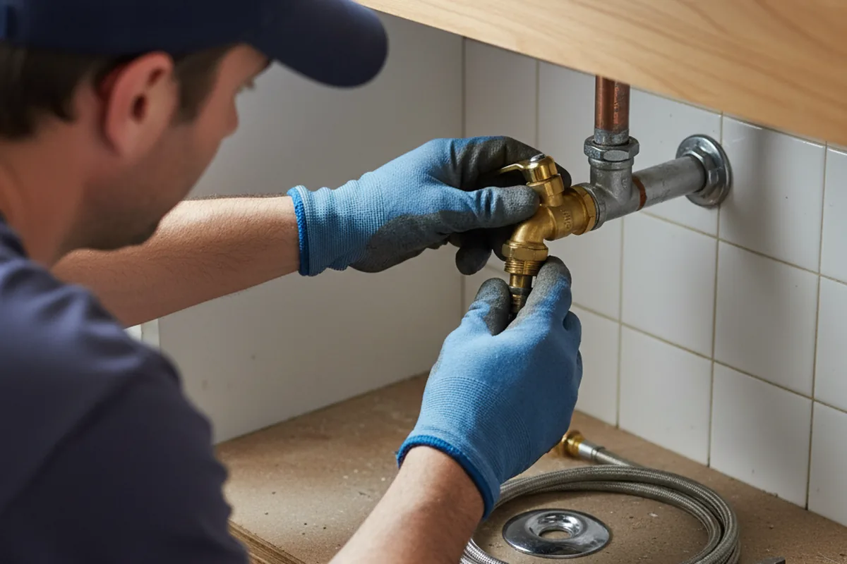 Shutoff valve and fitting work during Burst Pipe Repair in Travelers Rest